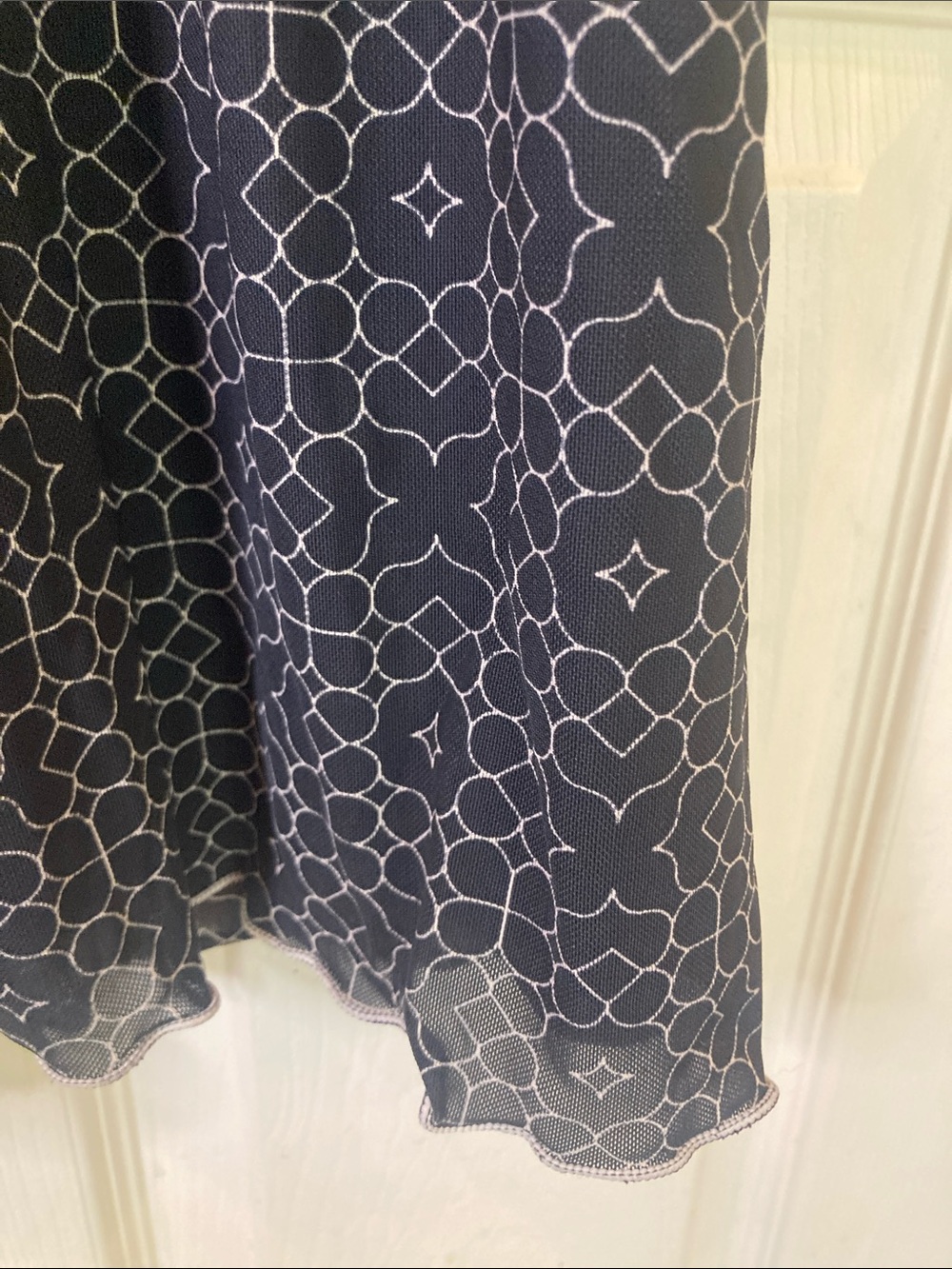Max Studio Navy and Ivory Patterned Midi Dress - Picture 8 of 9